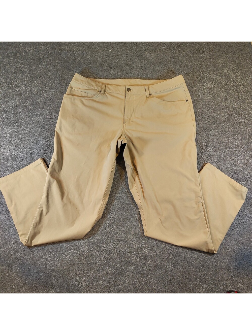 Lululemon ABC Pants Mens Size 38 Tan Khaki Stretch Casual Trousers